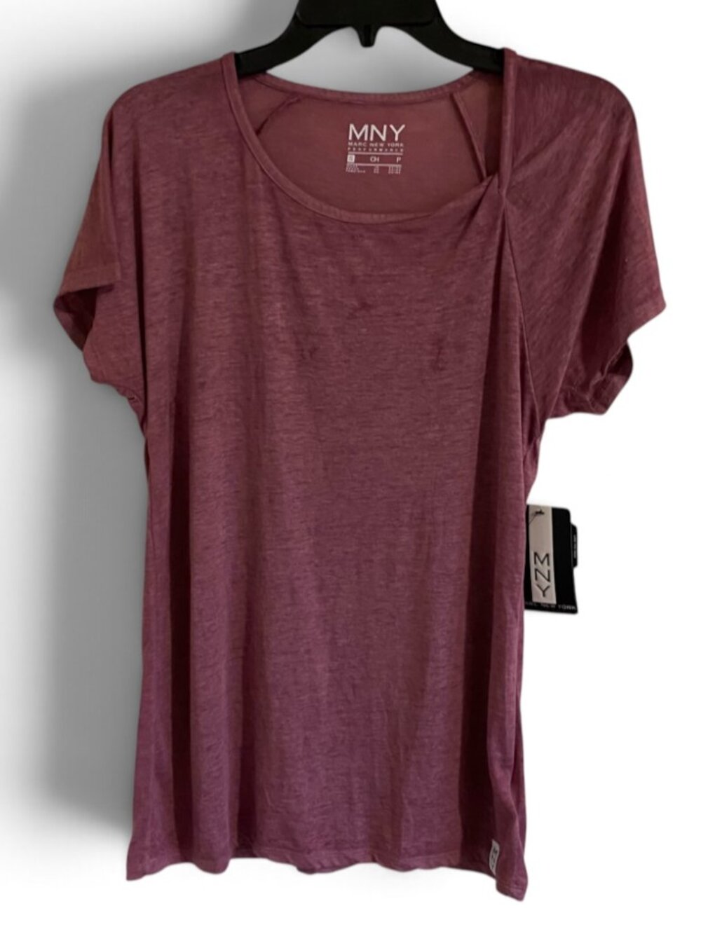 Marc New York Performance Women's NWT Wild Berry Asymmetrical Neck Tee Small MNY